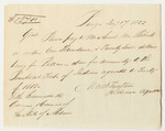 Request for Warrant for Amos M. Roberts for Balance Due to the Penobscot Tribe of Indians