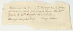 Receipts from James T. Hodge's Account of Cash Receieved of Charles T. Jackson, State Geologist