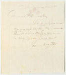 Letter from Samuel Dagget to Samuel P. Benson