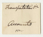 Receipt from the Account of Abner B. Thompson, Adjutant General, for Flannel Match Rope, Laboratory Stores, and Transportation