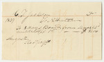 Corrected Receipts for the Account of Nathaniel Hutchins, for the Board of C.T. Jackson