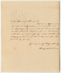 Henry Winslow's Request for a Warrant to Purchase Materials for the Insane Hospital