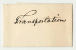 Account of A.B. Thompson, Adjutant General, for Transportation