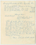 Abstract of the Account of Levi Weymouth for Board of Arthur Henage and Franklin Hussey in the House of Correction