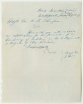 Letter from Major General E. Foster, Relating to the Formation of a Company of Artillery in the 1st Regiment 1st Brigade 7th Division