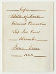 Bills of Cost in Criminal Prosecution at the Supreme Judicial Court in Kennebec County, June Term 1840