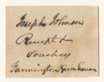 Joseph Johnson's Receipt and Vouchers for the Farmington Gun House