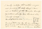 Certificate of the Peleg Benson Jr., Treasurer of Kennebec Agricultural Society, in relation to the amount of funds paid into the Treasury of said Society