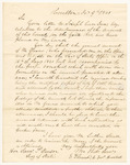 Letter from E. French, Treasurer of Aroostook, in relation to the vouchers for Mr. Greene's account