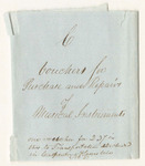Vouchers from the Account of Isaac Hodsdon, for Purchase and Repairs of Musical Instruments during 1841
