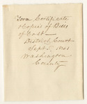 Term Certificate and Bills of Cost at the District Court for the Eastern District in Washington County, September Term 1841