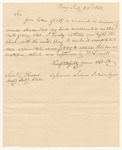 Letter from Sylannus Leland, Agent of the Passamaquoddy Tribe, relating to his bond