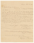 Colonel John D. Hill's representation recommending the appointment of Samuel T. Merrill, Captain of H. Company of Infantry in the 1st Regiment, 2nd Brigade, 1st Division