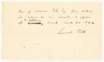 Samuel Will's receipt from Daniel Pike, for advice in relation to the affairs of the Citizens Bank