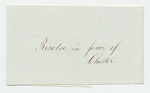 Vouchers from Sheet 9 of the Account of Levi Bradley: Resolve in favor of the Town of Chester