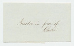 Vouchers from Sheet 9 of the Account of Levi Bradley: Resolve in favor of the Town of Chester