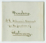 Vouchers from the Account of P.C. Johnson, Secretary of State, for Stationary