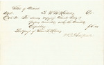 Receipt of Payment to W.B. Hartwell for Services Copying Muster Rolls of Paper Commanded with the Aroostook Expedition