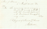 Receipt of Payment to Joseph Burton Dr. for Examining and Re-Arranging the Files of Accounts Connected with the Aroostook Expedition