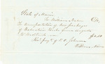 Received Payment to William [Noson] for the Transportation of two Packages of Valuation Blanks from Augusta to Westbrook
