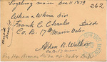 Alden B. Walker requesting when and where Frank C. Charles died