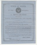 Proclamation for a day of Public Thanksgiving and Praise by Anson P. Morrill
