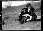 Tots- Picnic Don, Mable And Barbara Sit On Hillside by George French