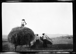 Haying- Men Pile Hay On Wagon At Olin's Place by George French