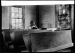 Man Sitting At Desk In Old One Room School In Parsonsfield "Ern In School" by George French