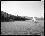 Carl Sails Boat On Lake, Mountains Around--Porter by George French