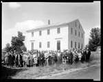 Large Group Of People Outside Porter Meeting House, Large Two Story House by George French
