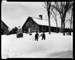 Ern And George Shovel Snow At The Homestead In Kezar Falls by George French