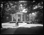 Front View Of Coram Library At Bates College, Student And Professor In Front by George French