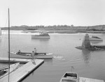 Boats At Dock And Anchored In Harbor In Kennebunkport by George French