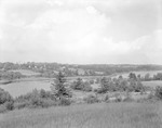View From Hill Across Valley And River Towards Other Side, Buildings Afar In Surry by George French