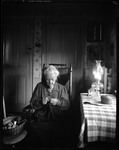 "Ma" Knits By Lamplight At Home (Classic Mom Shot) by George French