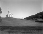 Head Tide Church From Low On Hillside Looking Up, Rolling Hills On Right by George French