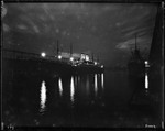 View Of A Ship In Port At Night In New York by George French