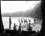 Boys Running Into Water At Trout Lake Shore by George French