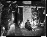 George French And Friend, Edward, Reading Dime Novels In Attic, Sitting With Backs Against Chimney by George French