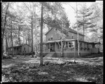 Large Two Story House, Newly Built, With Small Camp Sized House To Left In Woods Nearby ( Ben Brown's) by George French