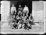 Group Photo Of Parsonsfield Seminary Baseball Team, 9 Sit On Steps Outdoors by George French