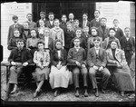A Group Photo Of Students At Parsonsfield Seminary On Steps Of School. Prof. Ernst Class. by George French
