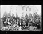 Group Photo "young's Group" "Grammie", Thirty People Total Sitting Outside, House In Background In Parsonsfield by George French