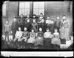 Nineteen Children In School Group Sitting In Front Of School Building In Kezar Falls. ( Watt Sit Front) by George French