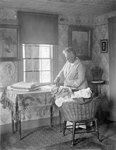 Ma French Irons On The Table In Kezar Falls, Clothes Basket Beside The Table by George French