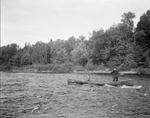 Two Men Canoeing Down Moose River by French George