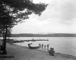 People Enjoying A Day At The Beach At Kezar Lake by French George