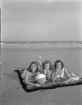 Three Girls Enjoying A Fine Summer Day At Kennebunk Beach by French George