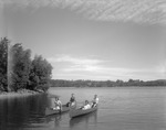 Two Couples Canoeing In Saco by French George